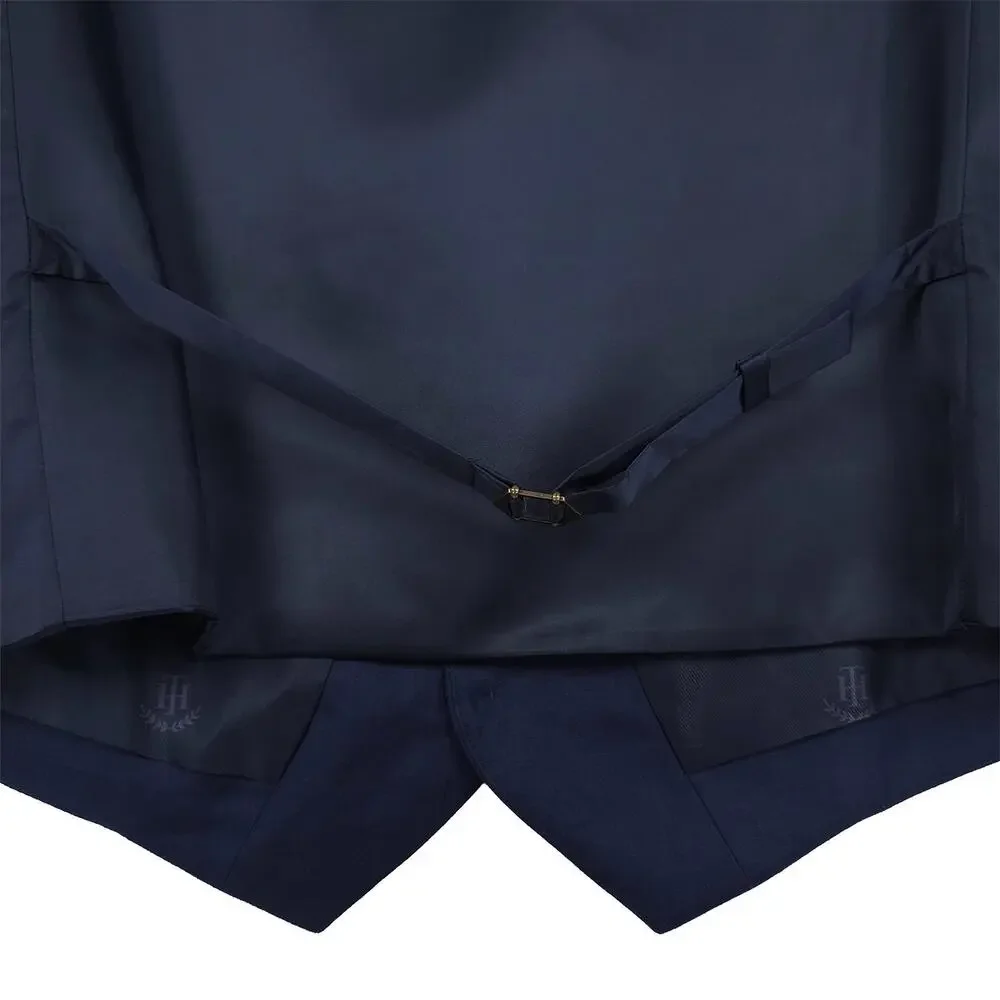 Tommy Hilfiger Mens Modern Fit Linen Suit Vest 3XL Navy Blue Solid NWT